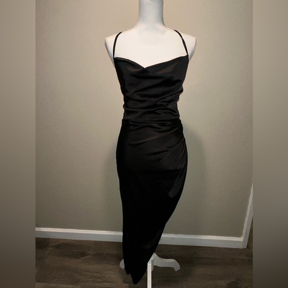 Club London Dresses & Skirts - Club London Black Satin Dress - Size 6